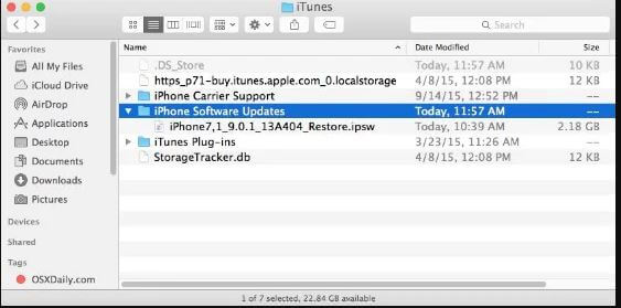 fix apple iphone error 14 via deleting IPSW files on Mac