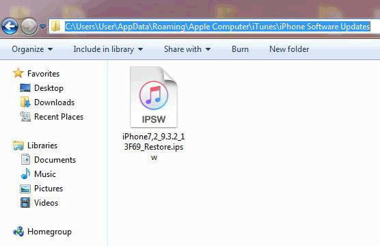 fix apple iphone error 14 via deleting IPSW files