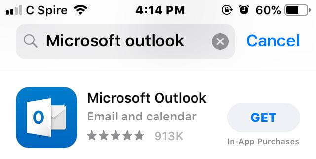 fix outlook app not working on iphone via reinstalling outlook