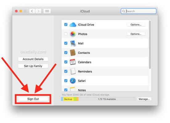 fix icloud notes not syncing on iphone via sign out and sign in iCloud on Mac