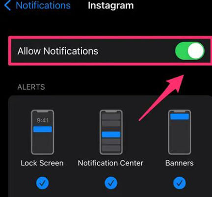 instagram dm notifications not working iphone? fixed via Allowing Instagram Notifications on iPhone