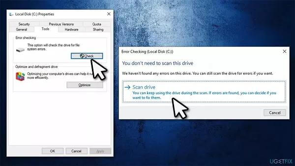 how to fix smart hard disk error 301 hp via checking file system error