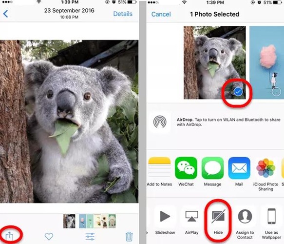 how to lock hidden photos on iphone