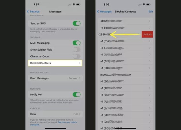 how to see missed calls from blocked numbers on iphone