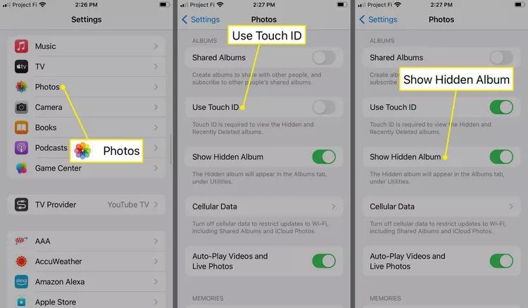 how to lock a photo album on iphone