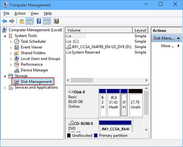 how to open disk manager