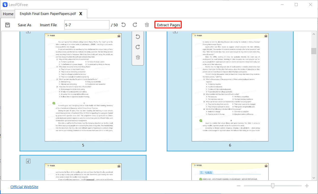 pdf wiz select page to extract