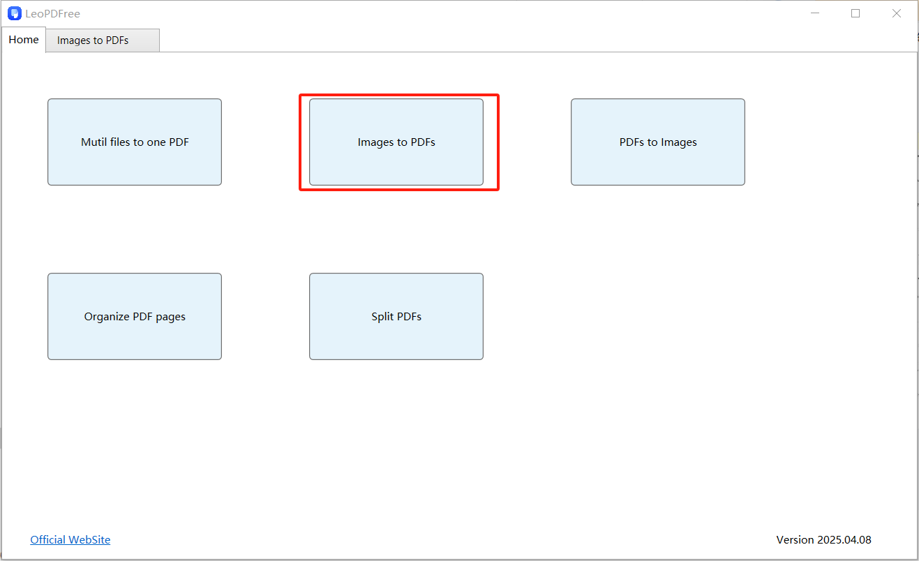 convert image to pdf using LEOPDF